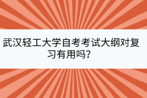 武漢輕工大學(xué)自考考試大綱對復(fù)習(xí)有用嗎？