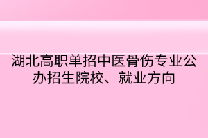 湖北高職單招中醫(yī)骨傷專業(yè)公辦招生院校、就業(yè)方向