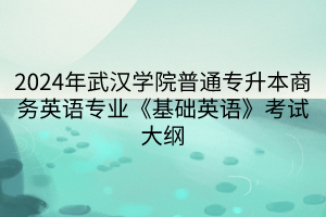 2024年武漢學(xué)院普通專升本商務(wù)英語(yǔ)專業(yè)《基礎(chǔ)英語(yǔ)》考試大綱(1)