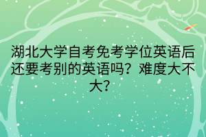 湖北大學(xué)自考免考學(xué)位英語后還要考別的英語嗎？難度大不大？