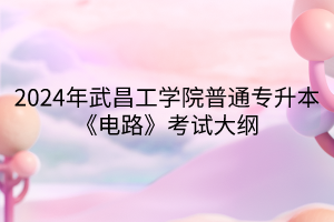 2024年武昌工學(xué)院普通專(zhuān)升本《電路》考試大綱(1)