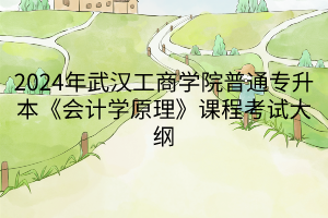 2024年武漢工商學(xué)院普通專升本《會計學(xué)原理》課程考試大綱