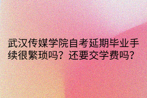武漢傳媒學(xué)院自考延期畢業(yè)手續(xù)很繁瑣嗎？還要交學(xué)費(fèi)嗎？