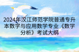 2024年漢江師范學院普通專升本數(shù)學與應(yīng)用數(shù)學專業(yè)《數(shù)學分析》考試大綱(1)