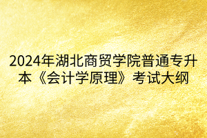 2024年湖北商貿(mào)學院普通專升本《會計學原理》考試大綱(1)
