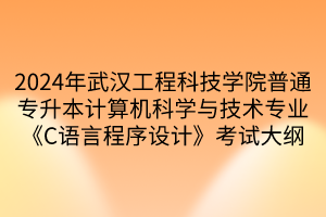 2024年武漢工程科技學院普通專升本計算機科學與技術專業(yè)《C語言程序設計》考試大綱(1)