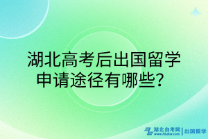 湖北高考后出國留學(xué)申請途徑有哪些？