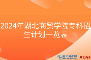 2024年湖北商貿(mào)學(xué)院專(zhuān)科招生計(jì)劃一覽表