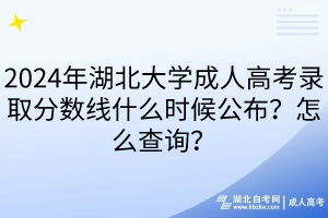 2024年湖北大學成人高考錄取分數(shù)線什么時候公布？怎么查詢？