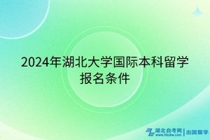 2024年湖北大學(xué)國際本科留學(xué)報名條件