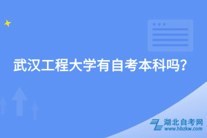 武漢工程大學(xué)有自考本科嗎？