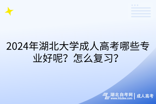 2024年湖北大學(xué)成人高考哪些專業(yè)好呢？怎么復(fù)習(xí)？
