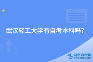武漢輕工大學有自考本科嗎？