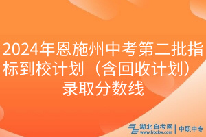 2024年恩施州中考第二批指標到校計劃（含回收計劃）錄取分數(shù)線