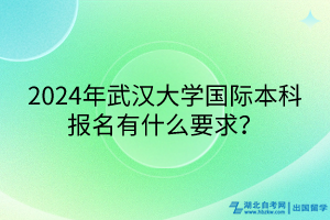 2024年武漢大學(xué)國際本科報名有什么要求？