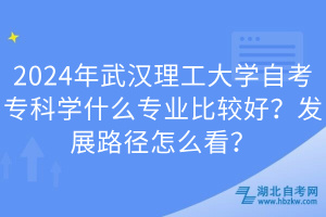 2024年武漢理工大學(xué)自考?？茖W(xué)什么專業(yè)比較好？發(fā)展路徑怎么看？