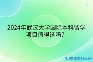 2024年武漢大學(xué)國際本科留學(xué)項(xiàng)目值得選嗎？