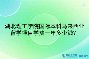 湖北理工學(xué)院國際本科馬來西亞留學(xué)項(xiàng)目學(xué)費(fèi)一年多少錢？