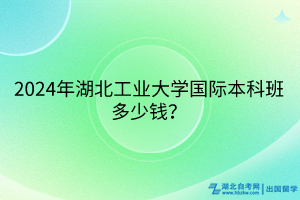 2024年湖北工業(yè)大學(xué)國際本科班多少錢？(1)