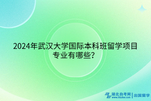 2024年武漢大學國際本科班留學項目專業(yè)有哪些？