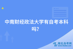 中南財經(jīng)政法大學有自考本科嗎？