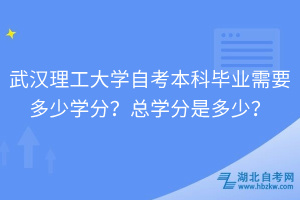 武漢理工大學自考本科畢業(yè)需要多少學分？總學分是多少？