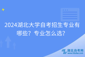 2024湖北大學自考招生專業(yè)有哪些？專業(yè)怎么選？