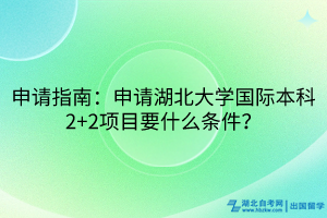 申請指南：申請湖北大學(xué)國際本科2+2項(xiàng)目要什么條件？