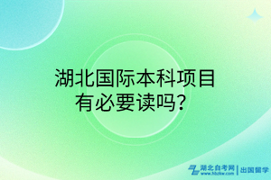湖北國際本科項目有必要讀嗎？