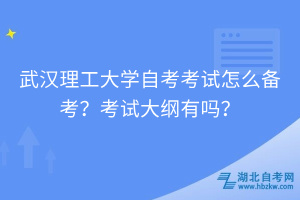 武漢理工大學(xué)自考怎么備考？考試大綱有嗎？