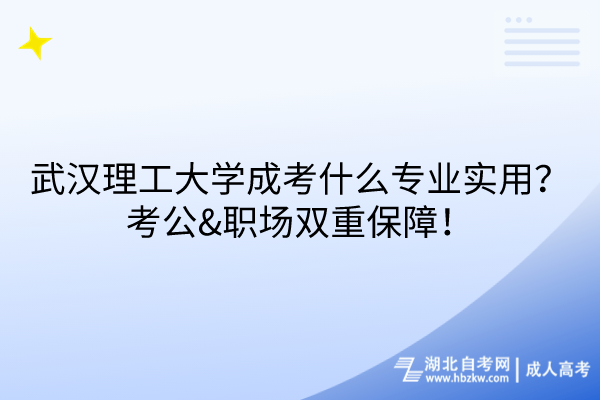 武漢理工大學(xué)成考什么專業(yè)實(shí)用？考公&職場(chǎng)雙重保障！
