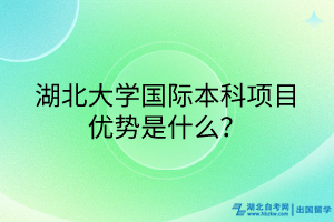 湖北大學國際本科項目優(yōu)勢是什么？