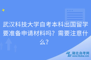 武漢科技大學(xué)自考本科出國留學(xué)要準(zhǔn)備申請(qǐng)材料嗎？需要注意什么？