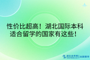 性價比超高！湖北國際本科適合留學的國家有這些！