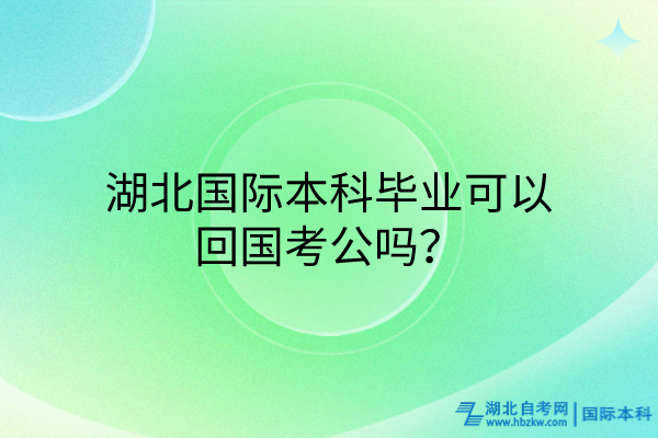 湖北國(guó)際本科畢業(yè)可以回國(guó)考公嗎？