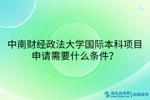 中南財經(jīng)政法大學國際本科項目申請需要什么條件？