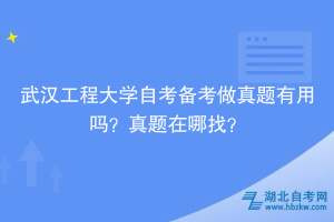 武漢工程大學自考備考做真題有用嗎？真題在哪找？