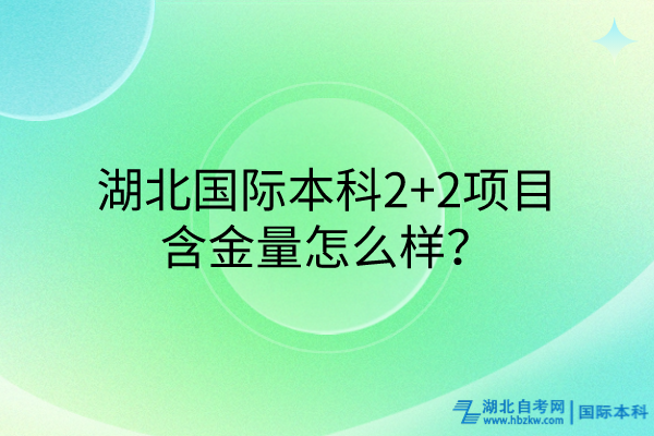 湖北國(guó)際本科2+2項(xiàng)目含金量咋樣？