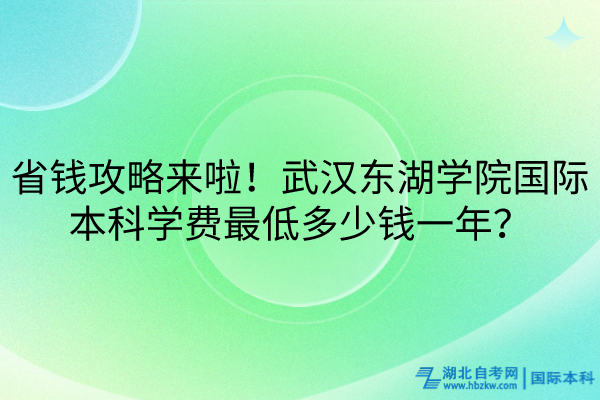 省錢攻略來啦！武漢東湖學(xué)院國(guó)際本科學(xué)費(fèi)最低多少錢一年？