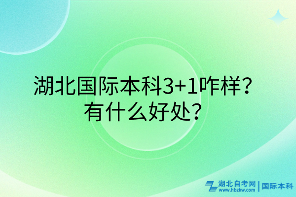 湖北國際本科3+1咋樣？有什么好處？