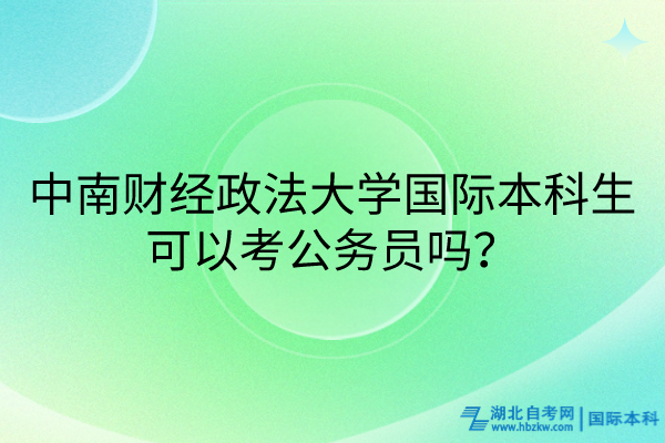 中南財(cái)經(jīng)政法大學(xué)國(guó)際本科生可以考公務(wù)員嗎？