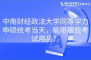 中南財(cái)經(jīng)政法大學(xué)同等學(xué)力申碩統(tǒng)考當(dāng)天，能帶哪些考試用品？