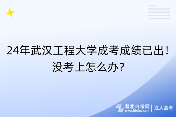 24年武漢工程大學成考成績已出！沒考上怎么辦？
