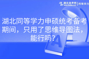 湖北同等學力申碩統(tǒng)考備考期間，只用了思維導圖法，能行嗎？