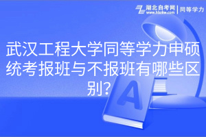 武漢工程大學(xué)同等學(xué)力申碩統(tǒng)考報班與不報班有哪些區(qū)別？