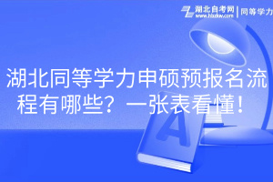 湖北同等學(xué)力申碩預(yù)報(bào)名流程有哪些？一張表看懂！