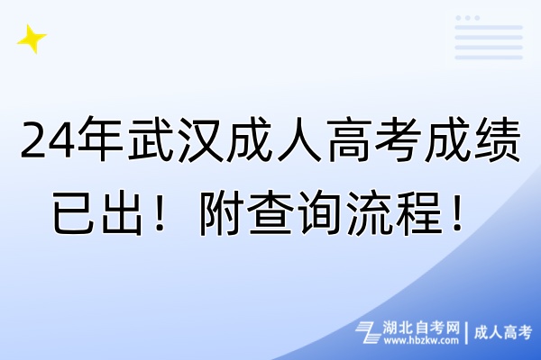 24年武漢成人高考成績已出！附查詢流程！