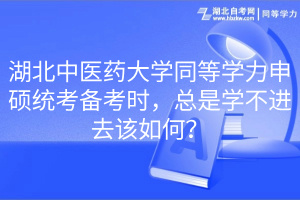 湖北中醫(yī)藥大學同等學力申碩統(tǒng)考備考時，總是學不進去該如何？