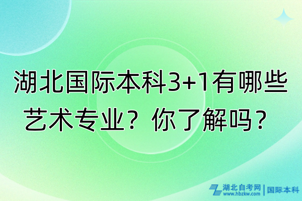 湖北國際本科3+1有哪些藝術(shù)專業(yè)？你了解嗎？