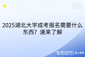 2025湖北大學成考報名需要什么東西？速來了解